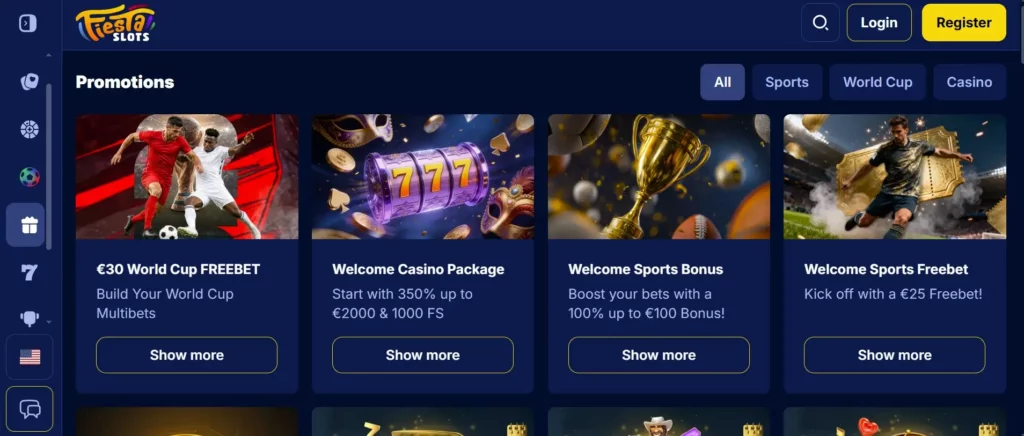 Bonussen en promoties voor nieuwe en vaste spelers
