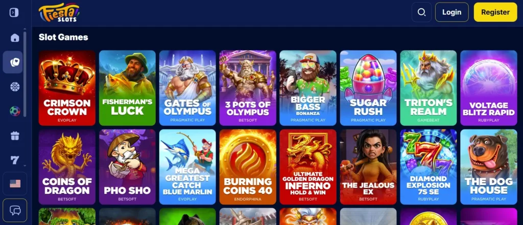 Een uitgebreide collectie slots